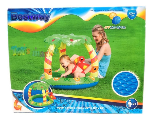 Bestway Pileta Pelotero Selva Con Techo Uv Y Piso Inflable