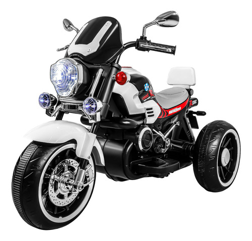 Montable Electrico Motocicleta 12v Niños 2-8 Años Bluetooth Color Blanco