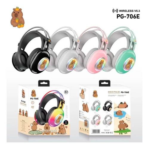 Auriculares Capybara Capibara Carpincho Con Luz De Colores