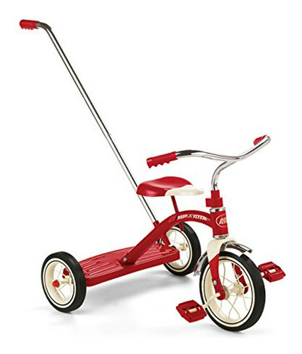 Radio Flyer Triciclo Clásico Con Asa De Empuje, Rojo