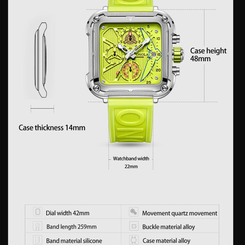 Reloj Cronógrafo Impermeable De Lujo Onola 6831r Color Del Bisel Silver White
