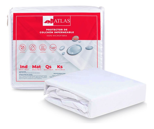 Protector King Size, Cubre Colchón Impermeable Atlas Basic