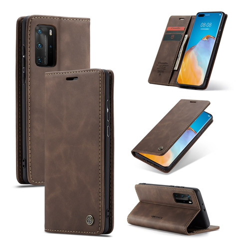 Funda De Cuero Para Huawei Plegable Ranura Para Tarjeta