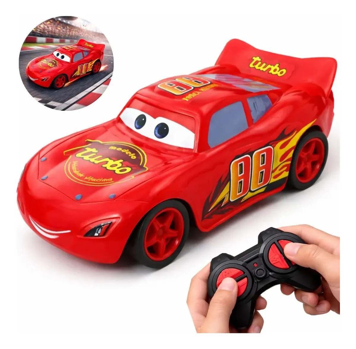 Carrinho Controle Remoto Recarregável Super Relâmpago Mcqueen Vermelho