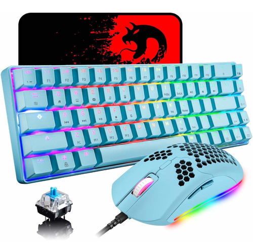 Teclado Y Mouse 60% Mecánico Para Videojuegos Con 68 T Fr32w