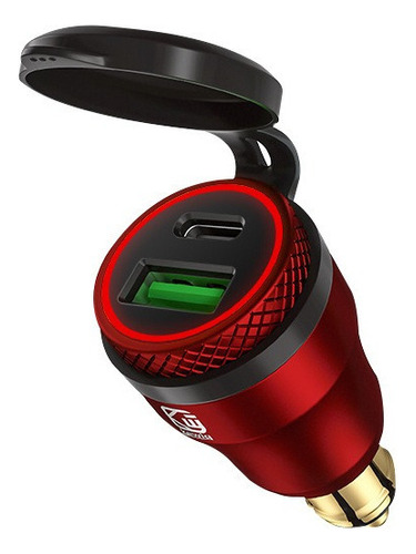 Cargador Usb De Carga Rápida Para Motocicleta B8 Red