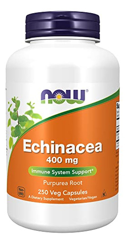 Suplemento Now Echinacea (raiz De Púrpura) 400 Mg 250 Cápsul