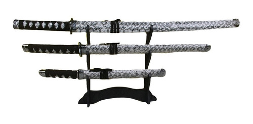 Espada Samurai Katana Ninja Kit Tres Conjunto Decorativas