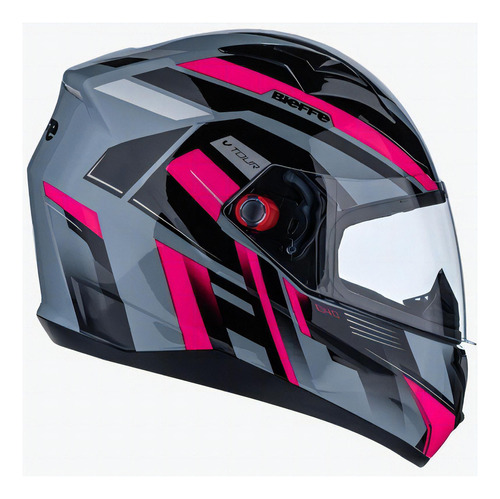 Capacete Moto Bieffe B-40 Vtour Com Óculos Interno Fumê Cor Cinza com Pink Tamanho do capacete 56