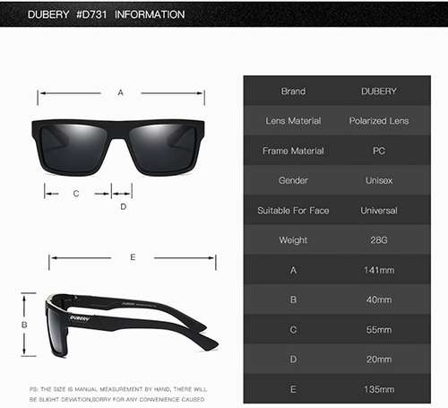 Dubery - Gafas De Sol Polarizadas Para Hombre