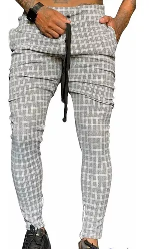 Calça Skinny Xadrez Preto e Branco