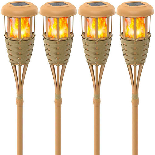 Tiki Torch Luces Solares Al Aire Libre - Antorcha Solar...