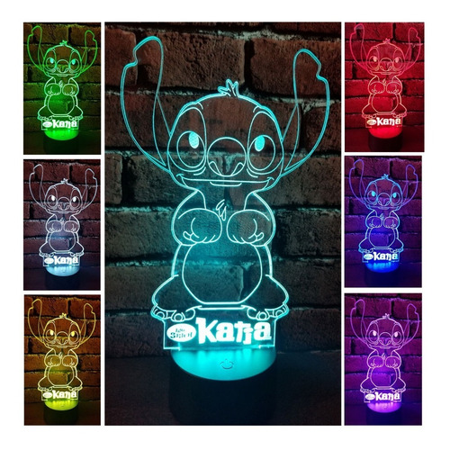 3d Lampara Led 7 Colores Con Control Remoto Personalizada ! 