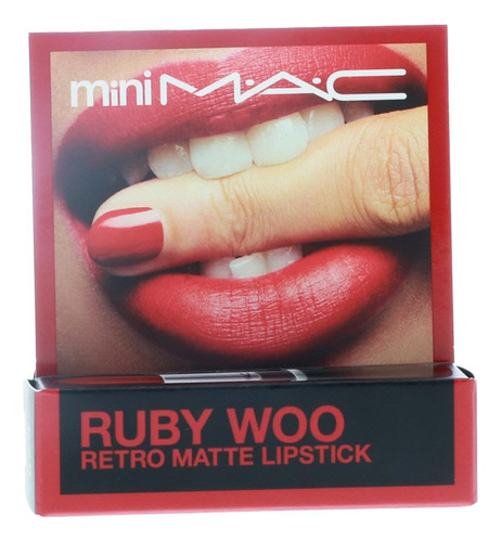 Mac Pequeño Lápiz Labial Color Ruby Woo, Rojo, Mini (macs7p0