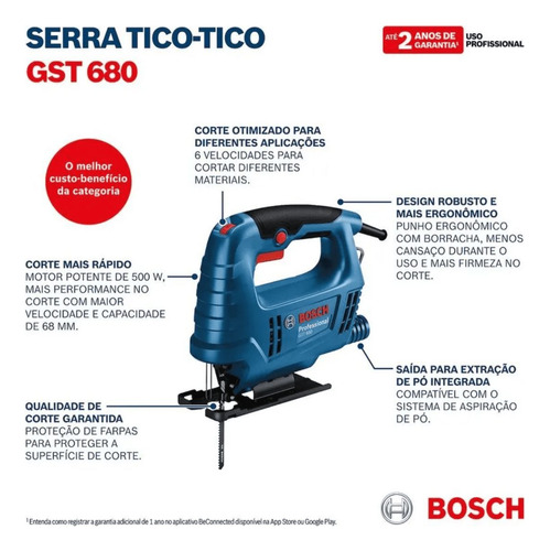 Serra Tico Tico Gst 680 500w 127v Com Lâmina De Corte- Bosch