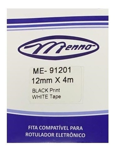 Fita Compatível Para Rotulador Dymo 91201 12mm X 4m Branca