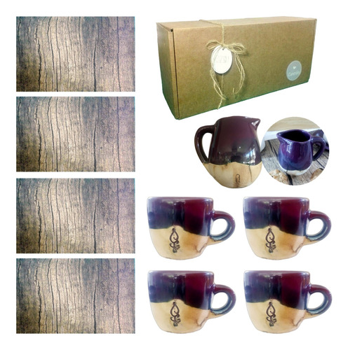 Set Desayuno Taza Cerámica Kit Regalo Artesanal Box Kvjv152