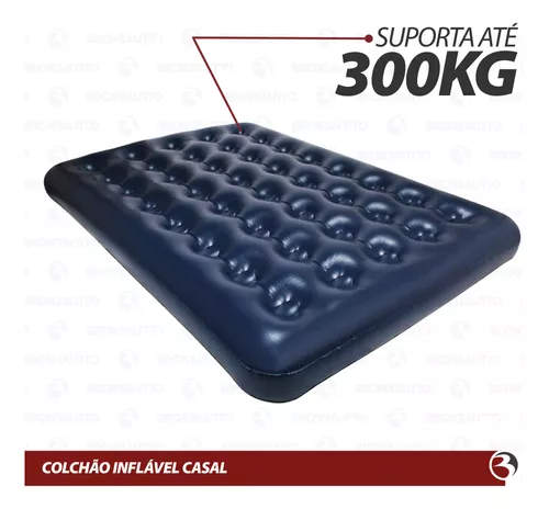 Colchão Inflável Casal Camping Praia 300kg Bestway Cor Azul