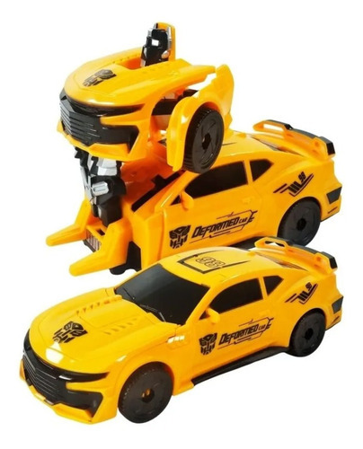 Vehiculo Transformers Se Transforma C/ Luz Sonido Jeg 52810 Color Amarillo Personaje Auto transformador