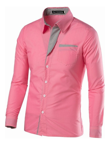 Camisa Slim Fit Strech Calidad Moda Casual Formal Lisa