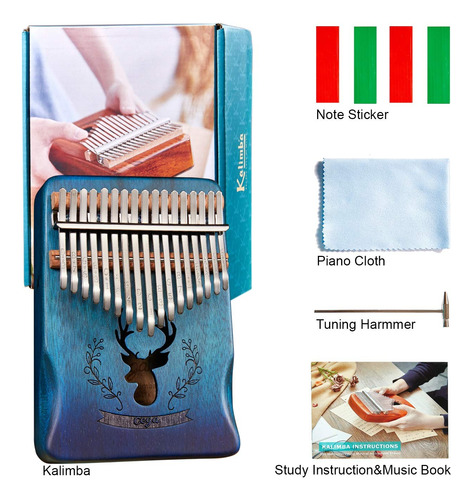 Kalimba Tienclef 17 Teclas Con Notas Grabadas Patrón De