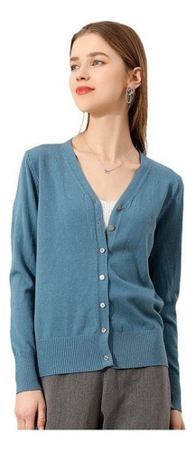 Sueter Sueter Mujer Moda Sueter Dama Abierto Botones Abrigo
