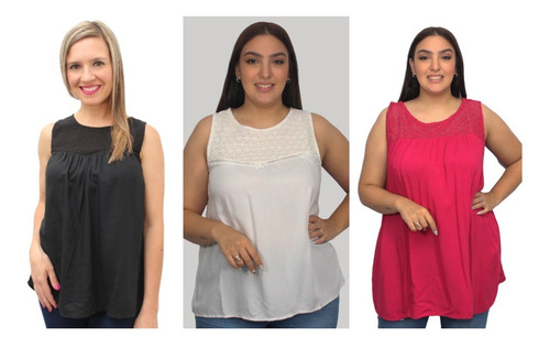 Imagen 2 de 10 de Blusa Mujer Broderie Verano Talle Grande Importada