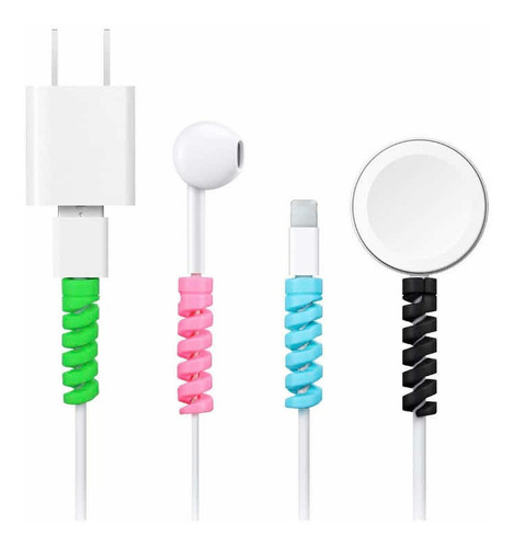 Paquete 4 Protectores Para Cable Usb Celular Android Color