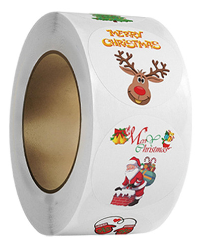 Rollo De 500 Pegatinas Navideñas Para Sobres, Estilo G