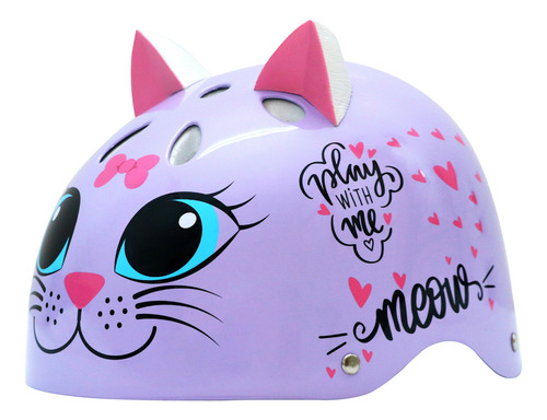 Casco Kitty Cat Purple Streetjam Para Niños A Partir De 5 Añ