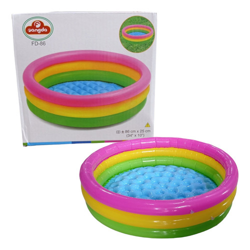 Piscina Inflable 3 Anillos Acolchada 86 Cm Ancho 25 Cm Alto