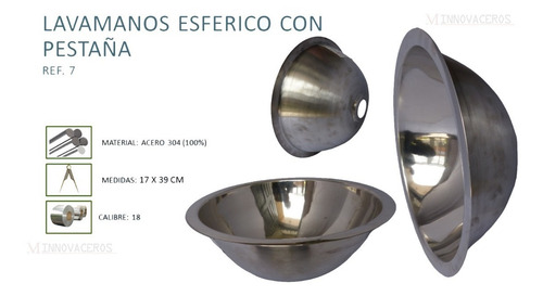 Imagen 2 de 2 de Lavamanos En Acero 304 Garantizado Brillante Innovaceros