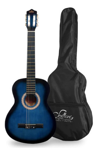 Guitarra Sevillana Azul-negro 30  Para Niños Con Funda