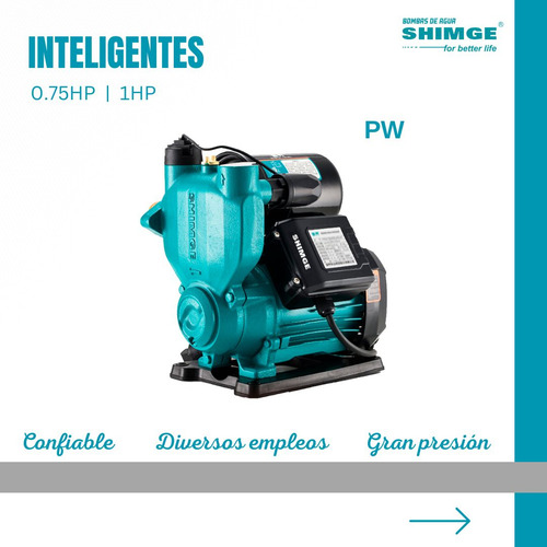Bomba Presurizadora Automatica Shimge Pw750z 1 HP