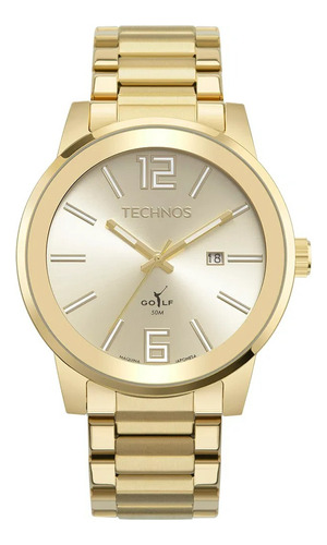 Relógio Masculino Technos Golf Original Barato Dourado Luxo