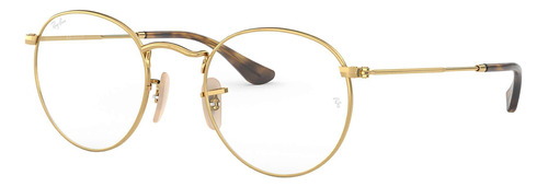 Armação Ray-ban Rb3447vl 2500 Dourado Rb 3447 Vl 50 Rx Round