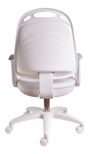Imagen 9 de 9 de Silla Blanca Diva De Escritorio Ofice Neumática Ecocuero