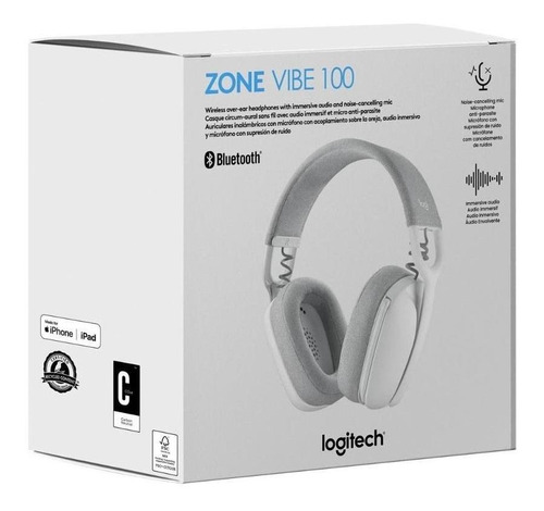 Audifono C/microf Logitech Zone Vibe 100 Bluetooth White