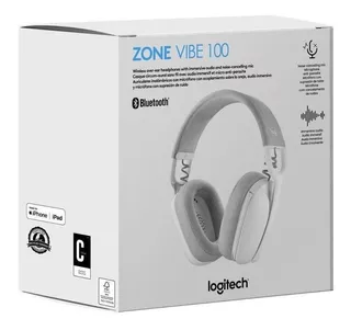 Audifono C/microf Logitech Zone Vibe 100 Bluetooth White