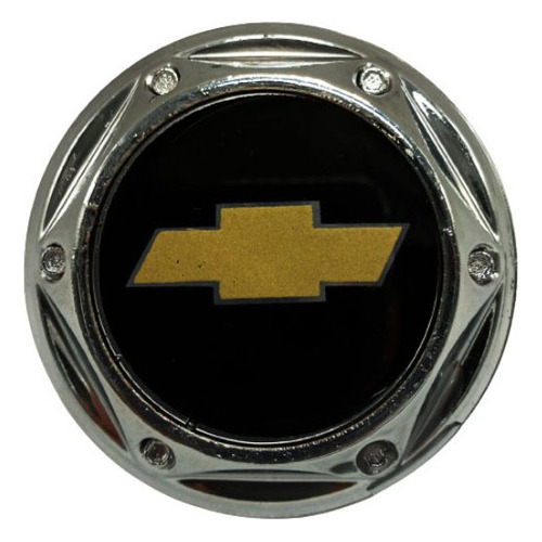 Tapa Rin Chevrolet Logo Dorado Fondo Negro 60mm Juego X 4