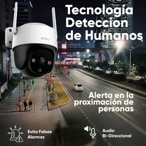 Imou Cámara De Seguridad Wifi Cruiser Se+ 3mp Ipc-k7cn3h-plus-64 Con Microsd 64gb Fullcolor Imou Sense Alta Definición Audio Doble Vía Detección De Humanos Autotracking Con Protección Exterior Ip67
