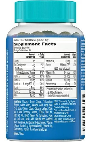 Multivitamínico One A Day Teen For Him 60 Gummies, P/ Jovens Sabor Frutas