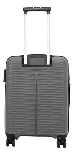 Valija Maleta Carry On 20 Polipropileno Resistente Flexible Gris Rayas