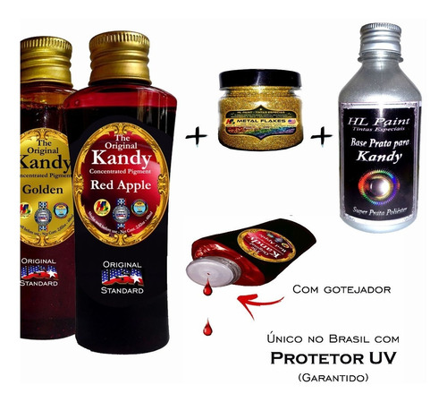 Kandy Original Usa 2 Unid + 100gr Metal Flakes + 300ml Base