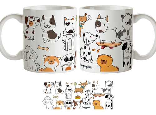 Caneca A Xícaras Vários Cachorrinhos Cachorros Dog Pets Vet