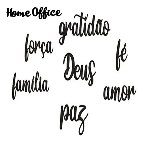 Quadro Frase Home Office Decorativo Casa Palavra Mdf Parede Cor Preto Cor da armação Preto