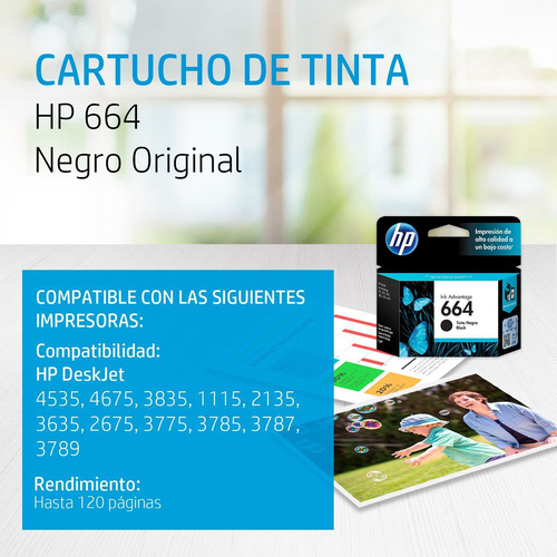 Cartucho Hp 664 Original Negro Hp Tienda Oficial Hp