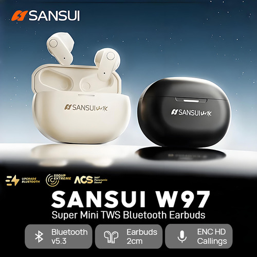 Auriculares Bluetooth Sansui Mini Tws Con Micrófono Dual Par