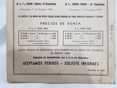 Imagen 5 de 8 de Antiguo Afiche Crédito Argentino Banco Nación 1939 Mag 58065