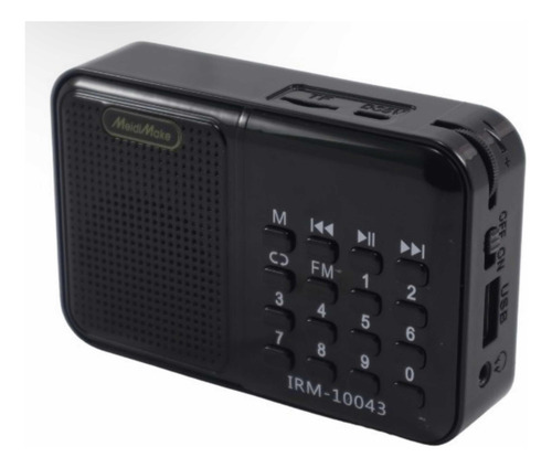 Radio Portátil Fm Irm-10043 Pantalla Digital Recargable